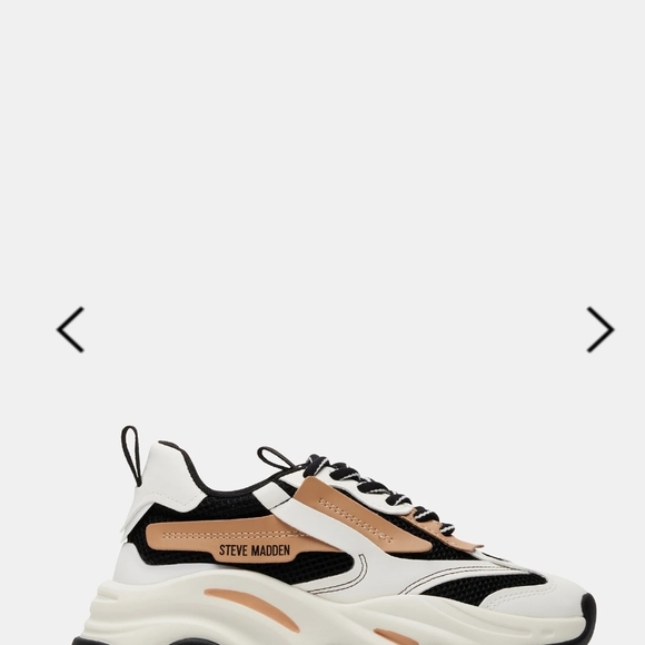 Steve Madden Cream and Black Chunky Sneakers - Picture 1 of 1